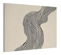 MuchoWow© Felt Panel 60x40 cm Framed Print Painting for Entryway Interior Accent Decoration Wall Art Wavy - Lines - Abstract - Silhouette