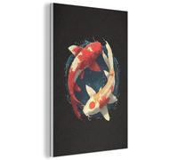 MuchoWow© Felt Panel 60x90 cm Framed Print Painting for Entryway Interior Accent Decoration Wall Art Pisces - Circle - Orange - Harmony