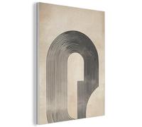 MuchoWow© Felt Panel 70x100 cm Framed Design Print Accent Interior Wallart Decoration Wall Art Bow - Stripes - Minimalist - Black