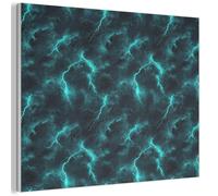 MuchoWow© Sound Proofing Panels 100x70 cm Acoustic Wall Decorative Sounds Proof Panel House Decor Decoration Soundproof Felt Boards Noise Absorbing Turquoise - Lightning - Clouds