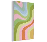 MuchoWow© Sound Proofing Panels 40x60 cm Acoustic Wall Decorative Sounds Proof Panel House Decor Decoration Soundproof Felt Boards Noise Absorbing Lines - Pastel shades - Wavy