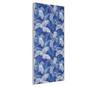MuchoWow© Sound Proofing Panels 80x160 cm Acoustic Wall Decorative Sounds Proof Panel House Decor Decoration Soundproof Felt Boards Noise Absorbing Palm leaf - Pattern - Blue
