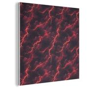 MuchoWow© Sound Proofing Panels 80x80 cm Acoustic Wall Decorative Sounds Proof Panel House Decor Decoration Soundproof Felt Boards Noise Absorbing Red - Thunderstorm - Lightning - Clouds