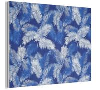 MuchoWow© Sound Proofing Panels Acoustic Wall Decorative Sounds Proof Panel | 100x70 cm - House Decor Decoration Soundproof Felt Boards Noise Absorbing Palm leaf - Pattern - Blue