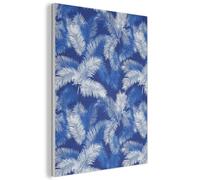 MuchoWow© Sound Proofing Panels Acoustic Wall Decorative Sounds Proof Panel | 50x70 cm - House Decor Decoration Soundproof Felt Boards Noise Absorbing Palm leaf - Pattern - Blue