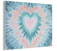 MuchoWow© Soundproofing Panels 80x60 cm Acoustic Panel Sound Proof Decorative Wall Treatment Felt Boards For Walls Soundproof Noise Absorbing Heart shaped - Tie dye - Pastel shades - Light green