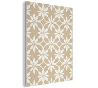 MuchoWow© Wall Sound Proofing Panels 70x100 cm Acoustic Room Treatment Soundproof Panel Soundproofing Noise Cancelling Felt Boards Flowers - Pattern - Beige