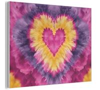MuchoWow© Wall Sound Proofing Panels 80x60 cm Acoustic Room Treatment Soundproof Panel Soundproofing Noise Cancelling Felt Boards Tie dye - Heart shape - Flames - Orange