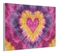 MuchoWow© Wall Sound Proofing Panels 90x60 cm Acoustic Room Treatment Soundproof Panel Soundproofing Noise Cancelling Felt Boards Tie dye - Heart shape - Flames - Orange