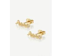 MUCHV Mama Script Stud Earrings - Gold