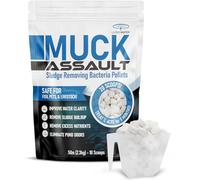 Muck Assault Sludge Eliminator Pellets - Natural Muck Digester with Beneficial Bacteria Enzymes to Clear Murky Water and Remove Pond Odor - Safe for Aquatic Life & Recreation (5 lbs.)