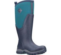 Muck Boots Women's Arctic Sport II Tall Fleece Lined Waterproof Pull on Boot, Navy Spruce, 4