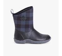 Muck Boots MUCKSTER II MID PRINT Womens Casual Pull-On Wellies -Black/Grey Plaid