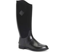 Muck Boots Women's Derby Tall Pull On Waterproof Wellington Boot, Black, 4