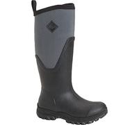 Muck Boots Women's Arctic Sport II Tall Fleece Lined Waterproof Pull on Boot, Black Grey, 8