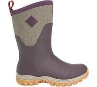 Muck Boots Women's Arctic Sport Mid Fleece Lined Waterproof Pull on Boot, Wine, 8