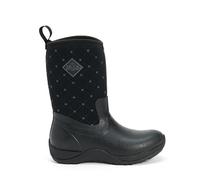 Muck Boots Women's Arctic Weekend Fleece Lined Waterproof Pull on Boot, Black Quilt, 3