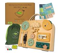 Muckle an Boul Toddler Busy Board: Portable 12 Activities Sensory & Educational Travel Toy | Autism-Friendly Montessori Fidget Board | Montessori Toys for 3+ Year Olds | Development & Independent Play