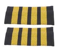 MUCKLILY 1 Pair Captain Epaulets with Stripes for Airline Pilot Uniforms, Polyester Material, Enhancing Professional Image and Easy to Recognize Identity, Suitable for Flying Clubs