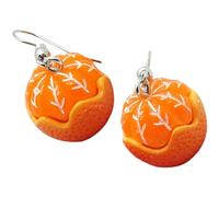 MUCKLILY 1 Pair Orange Shaped Fruit Earrings for Women Summer Jewelry Durable and Design for Parties Holidays and Special Occasions