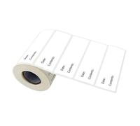 MUCKLILY 1 Roll 500pcs Self-Adhesive Date Labels for Essential Oil Bottles and Glass Jars, White Writable Food Classified Stickers, Easy to Peel and Stick for Paper Crafting and Learning