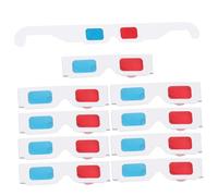 MUCKLILY 10 pcs Paper Style Glasses Red Blue Anaglyph Viewing for Movies Games Dvds Lightweight for Adults