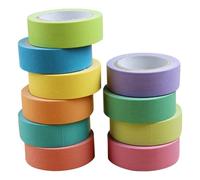 MUCKLILY 10 Rolls Simple Pure Color Scrapbook Ornament Paper Tape | Writable Decorative Tape, Gentle Adhesion for Envelopes and Photos, Home Kitchen Decorations, Random Color Random Style