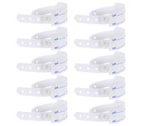 MUCKLILY 100pcs Hospital Id Bracelets for Adults, Adjustable PVC Patient Identification Wristbands with Accurate Fit for Healthcare and Nursing Use