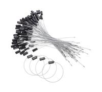 MUCKLILY 100pcs Steel Security Cable Seals Anti-Tamper Pull Tight Wire Tags for Trailer Container Shipping Padlocks Black Self-Locking Logistics Protection