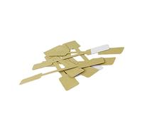 MUCKLILY 100Sheets Kraft Paper Adhesive Display Tags Square Price Labels for Jewelry Rings Clothes and Crafts Blank Stickers for Easy Pricing and Stock Management