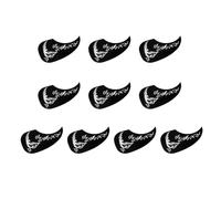 MUCKLILY 10pcs Acoustic Guitar Pick Guard Sticker Self-adhesive Pvc Pickup Shield with Protective Design for Folk Guitar Black Silver Teardrop Shape