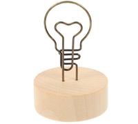 MUCKLILY 10pcs Desktop Note Clips Photo Holders for Tables, Small Wood and Iron Memo Holders with Creative Delicate Design, for Holding Messages and Notes as Tabletop Decoration