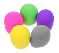 MUCKLILY 10pcs Disposable Microphone Sponge Covers Mic Sleeves with Thickened Foam for KTV Stage Use in Purple, Yellow, Grey, Green, and Pink