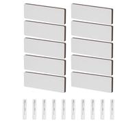 MUCKLILY 10pcs DIY Wooden Name Tags Blank Name Badges 3.5x2.0x0.3inch Reusable Easy to Attach and Remove with Clips and Pins for Trade Show Product Displays and Company Badges