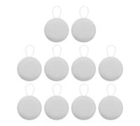 MUCKLILY 10pcs Earbuds Storage Case round Abs Dropproof Carry Case with Clip Universal Compatibility Compact Organizer for Home Office White