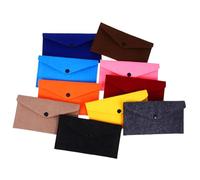 MUCKLILY 10Pcs Felt Snap Button Storage Bags Small Envelopes for Phone Cash Coin Organizers Multi-Color Felt Pouches with Secure Closure for Daily Use