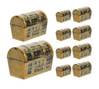 MUCKLILY 10pcs Miniature Pirate Treasure Chest Model Set, Vintage Decorative Mini Treasure Boxes for Birthday Party Favors and Themed Event Ornaments, Small 3.7cm Large 5.8cm Micro Scene