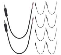 MUCKLILY 10pcs Mono 3.5mm Audio Cable Male Plug to Bare Wire Open End Black | Copper Conductor with PVC Coating, Plug-and-wire Conversion, Supports Mp4 Players, Microphones, Speaker Wiring and Workbench