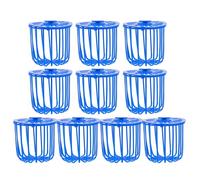 MUCKLILY 10pcs Plastic Bird Vegetable Feeder Hanging Basket for Bird Cage Food Storage and Attract Creative Small Blue Food Holder Accessories