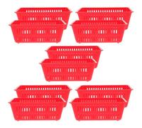 MUCKLILY 10pcs Red Plastic Coin Baskets for Game Machines Large Capacity Compact Storage Containers Multi-function Coin Holders for Play Center Daily Use and Home Organization