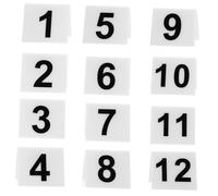 MUCKLILY 12pcs Acrylic Double-sided Number Markers Efficient Numbering for Detective Game Table Signs Crime Scene Props Reusable Party Game Accessories