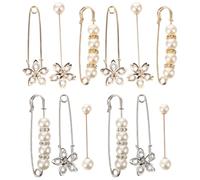 MUCKLILY 12pcs Alloy Brooch Pins for Clothes, Decorative Clothing Accessory, Mixed Style Safety Pins for Pants Waist, Skirts, Sweaters, for Shopping and Casual Occasions