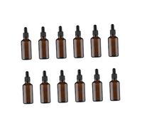 MUCKLILY 12Pcs Brown Glass Dropper Bottles for Essential Oil Refillable Subpackaging Vials with Droppers for Toner and Liquid Storage