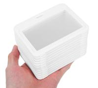 MUCKLILY 12pcs Double-Sided Plastic Id Card Holder with Flip Fold Design and Horizontal Layout for Office and School Use, Sturdy Badge Protector Sleeve with Easy Viewing and Dual Windows