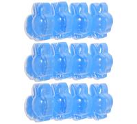 MUCKLILY 12pcs Easter Bunny Candy Boxes with Secure Sealing Structure, Blue Plastic Treat Boxes for Holiday Celebrations and Easter Basket Stuffer, Adorable Rabbit Shape Packaging
