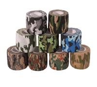 MUCKLILY 12pcs Elastic Pet Camouflage Self- Non-Woven Fabric Relieves and Stress Printed Decor Design for Dog and Pet First Aid Random Color
