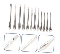 MUCKLILY 12pcs Stainless Steel Lab Measure Scoops Sampling Spoons for Chemistry Teaching and Biological Experiments Portable Compact Design with Smooth Surface for Safe Handling