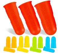 MUCKLILY 15 Pcs Silicone Finger Protectors Set, Finger Protective Caps in 5 Sizes and 5 Colors, Suitable for Sewing, Knitting, Gardening, and Crafting Use