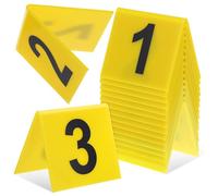 MUCKLILY 15pcs Evidence Markers for Crime Scene Decorations Multi-function Table Sign Number Markers Sturdy with Yellow Background Black Letters Easy to Identify for Games Events