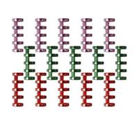 MUCKLILY 15pcs Five-Hole Segmented Binders Scrapbooking Book Clips Plastic Binder Rings Convenient to Use Smooth Surface for Home and School Memo Loose-Leaf
